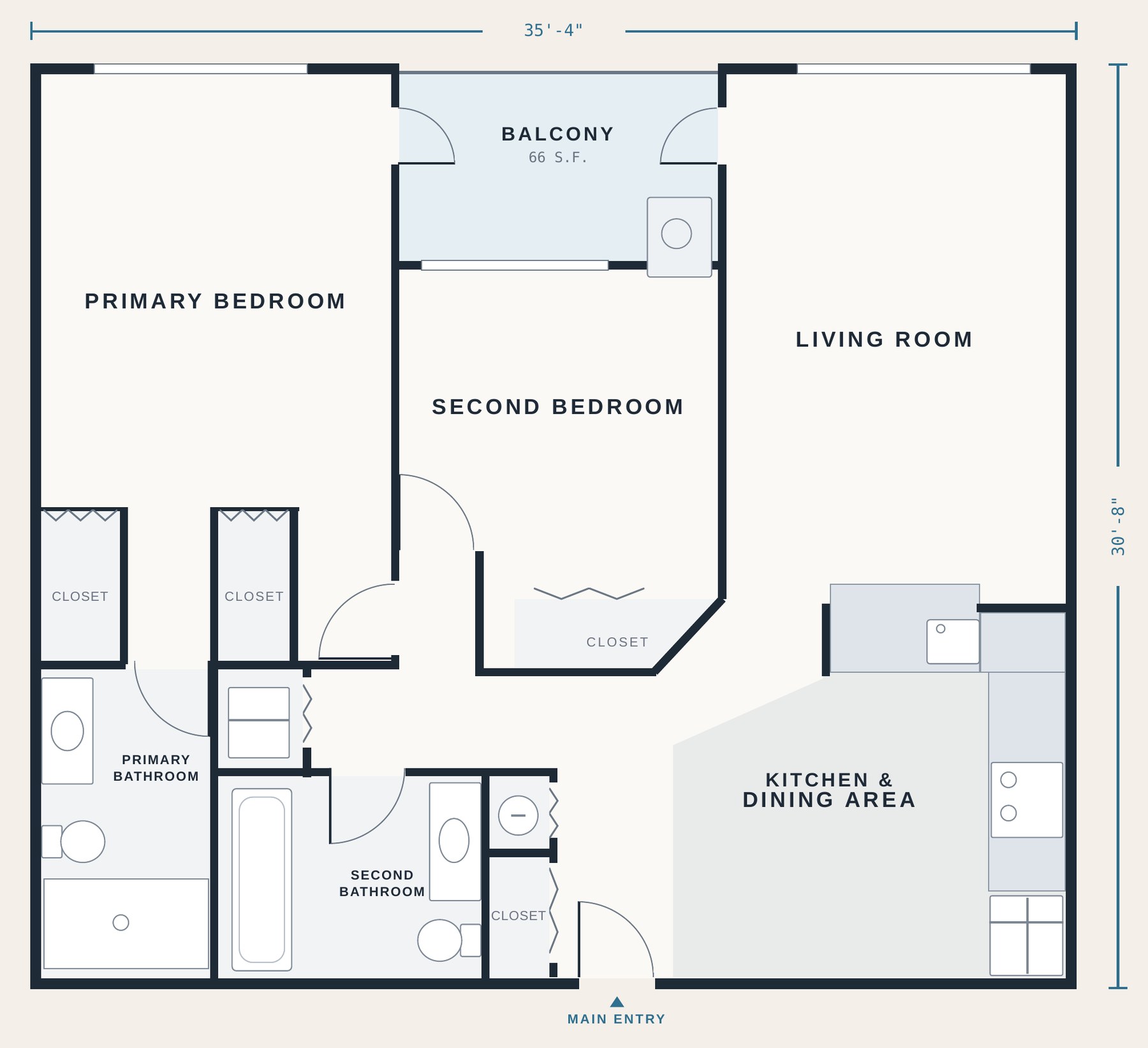 Floor plan of Unit 416. Tap to open the full layout with unit details.