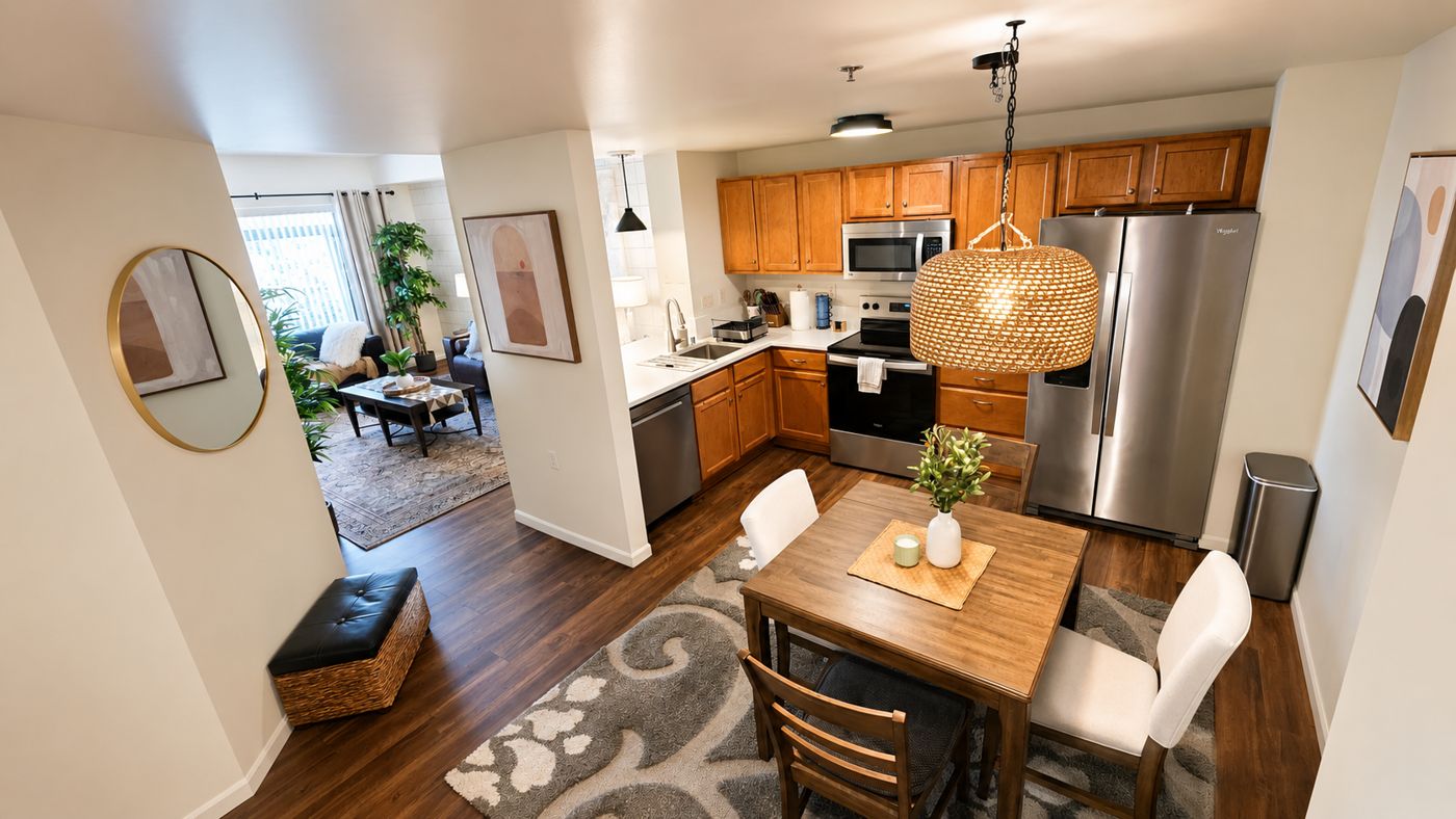 Kitchen and dining area in Unit 416